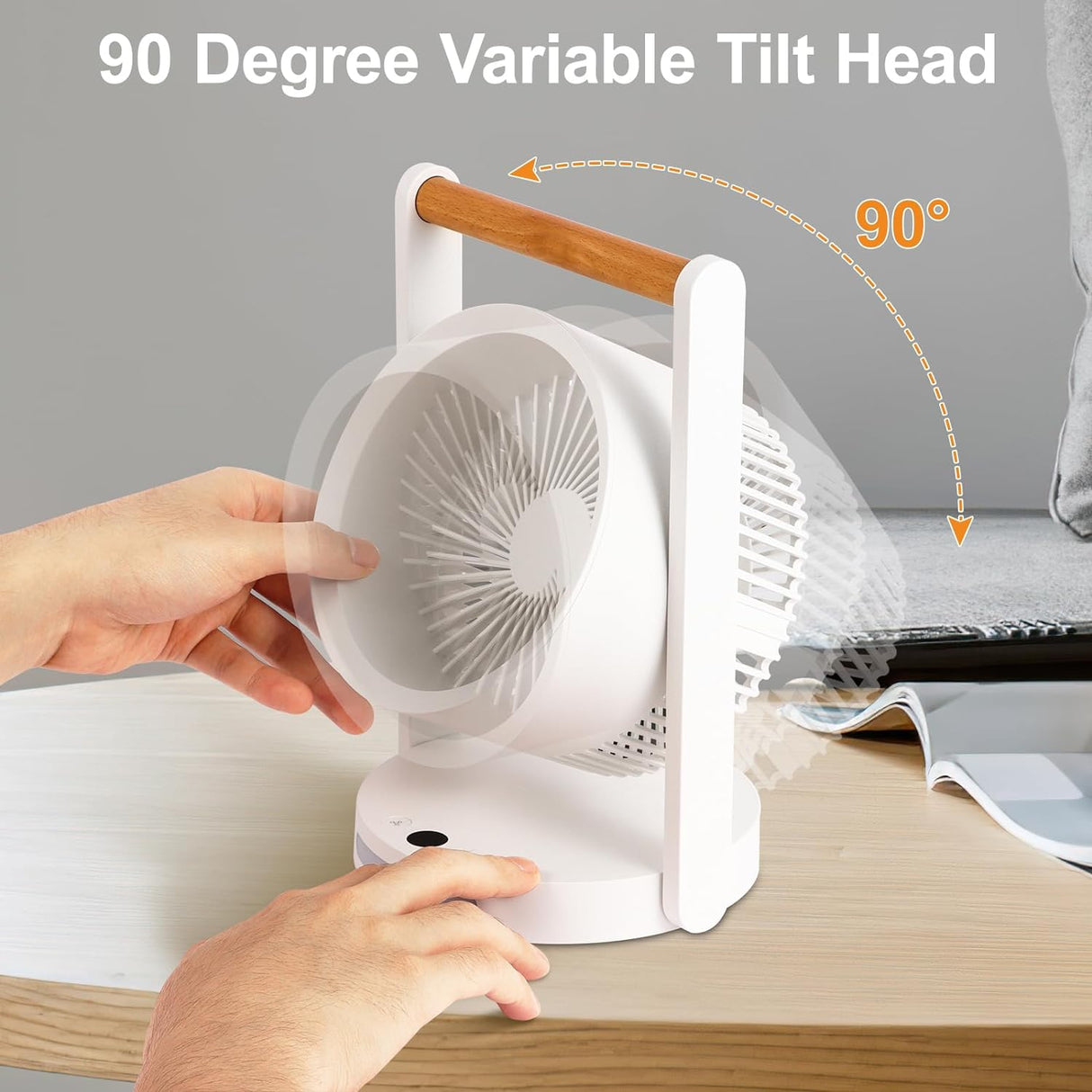 Battery Operated Tabletop Air Circulator Fan with Night Light