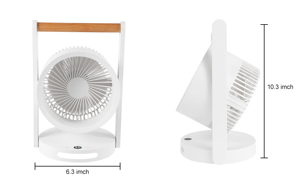 Battery Operated Tabletop Air Circulator Fan with Night Light