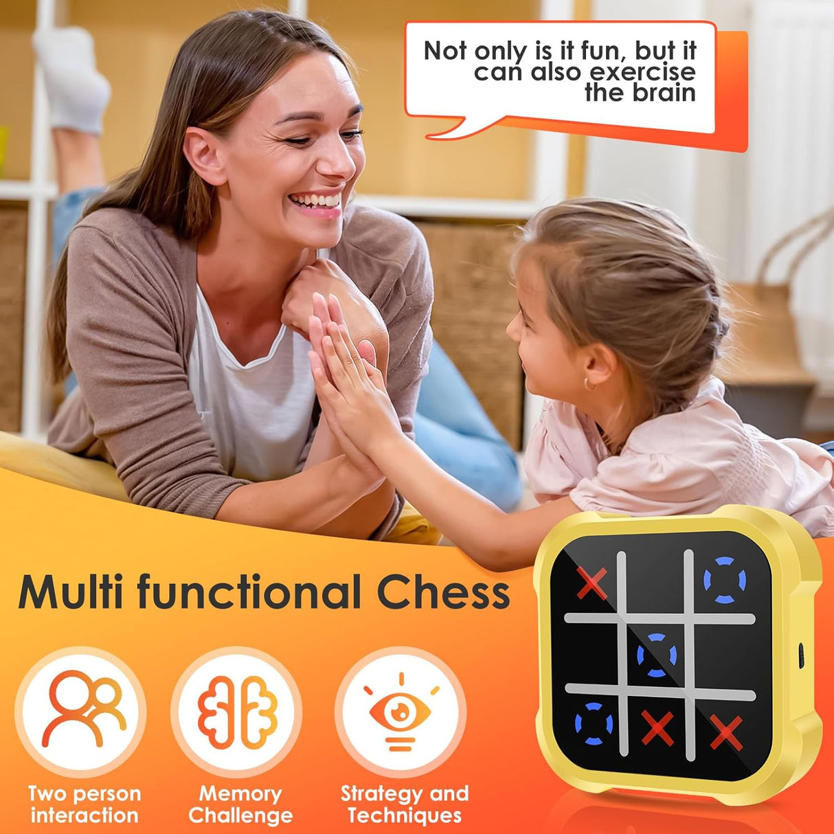 Tic Tac Toe Bolt Electronic Game Console – 3-in-1 Handheld Puzzle