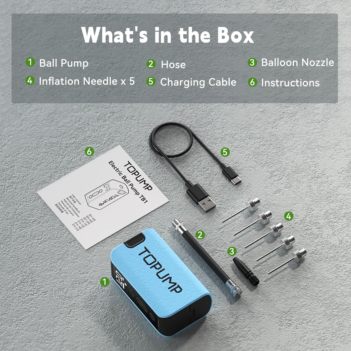 Topump TB1 Electric Air Pump For Balls