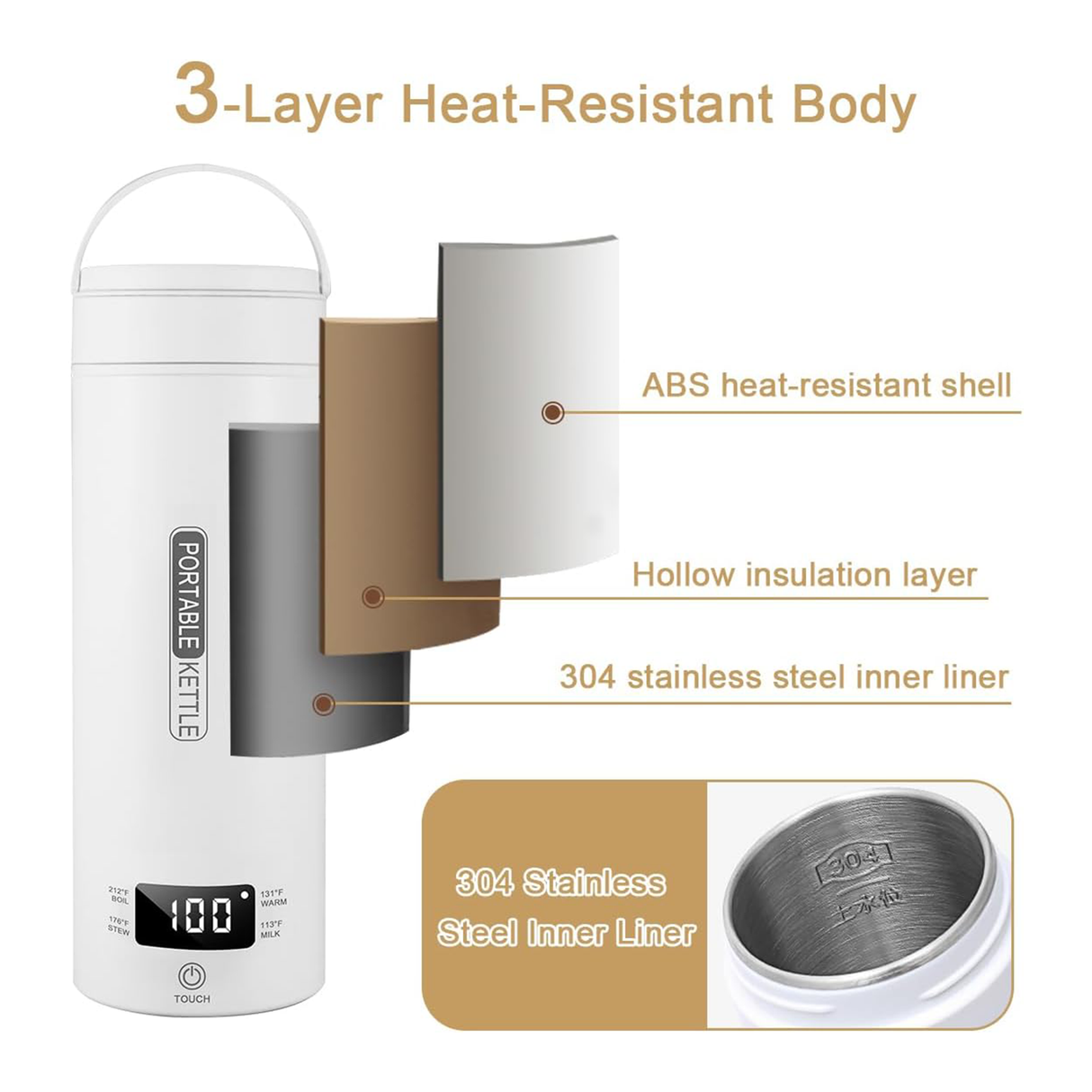 Travel Electric Kettle with Adjustable Temperature 450ML