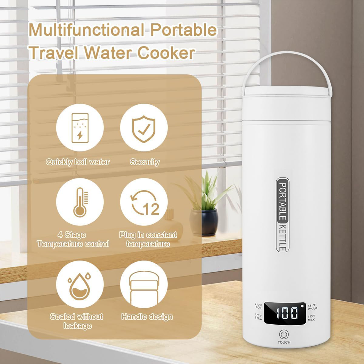 Travel Electric Kettle with Adjustable Temperature 450ML