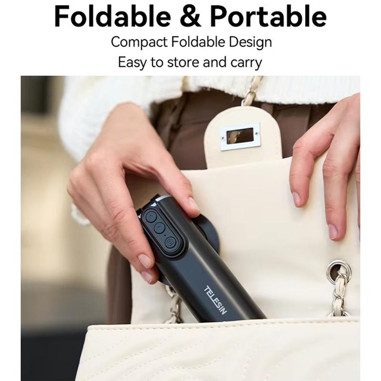 Travel Phone Holder – Foldable Clip with Tripod Mount by TELESIN