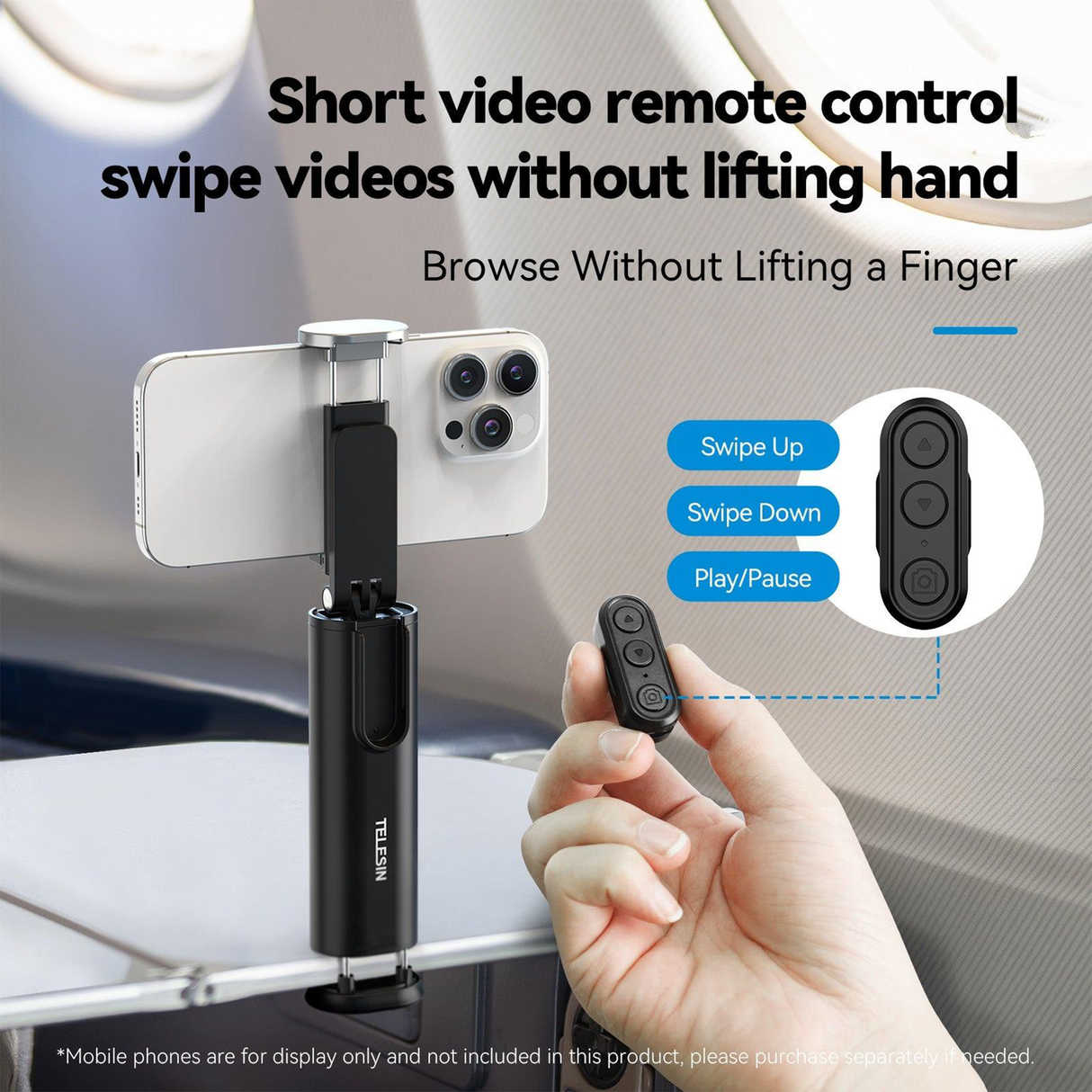 Travel Phone Holder – Foldable Clip with Tripod Mount by TELESIN