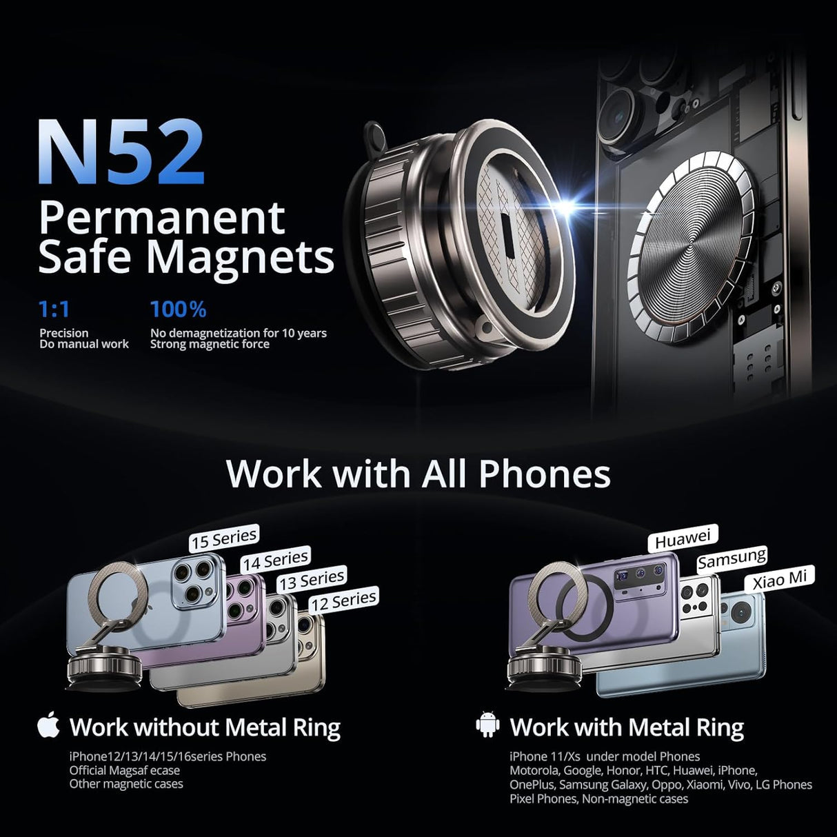 Vacuum Suction Magnetic Phone Holder G712
