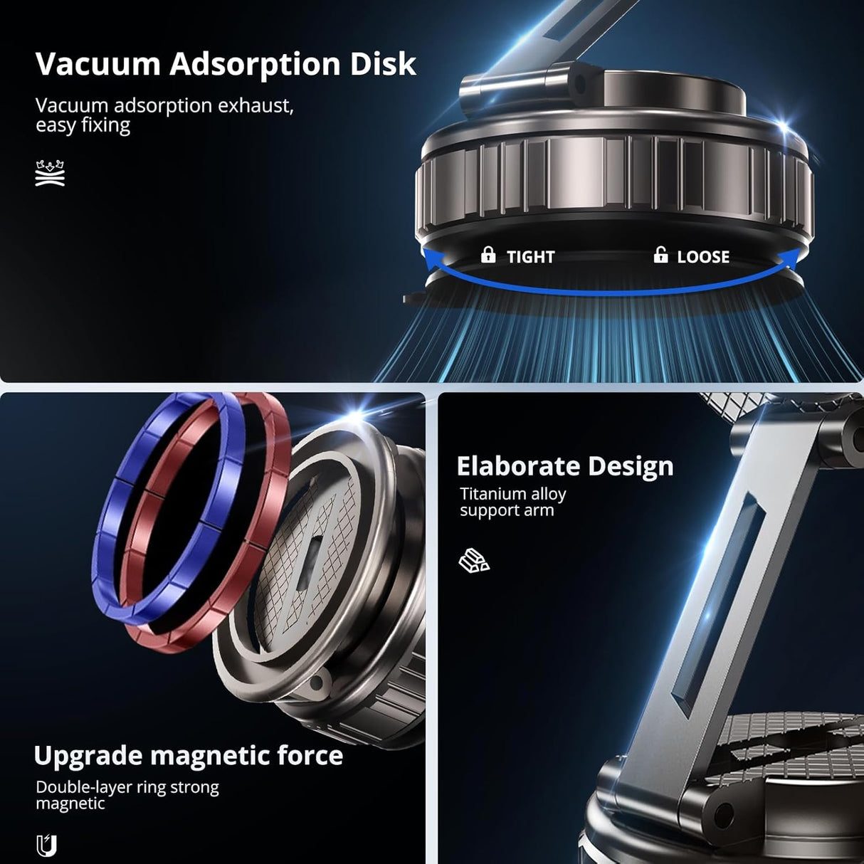 Vacuum Suction Magnetic Phone Holder G712
