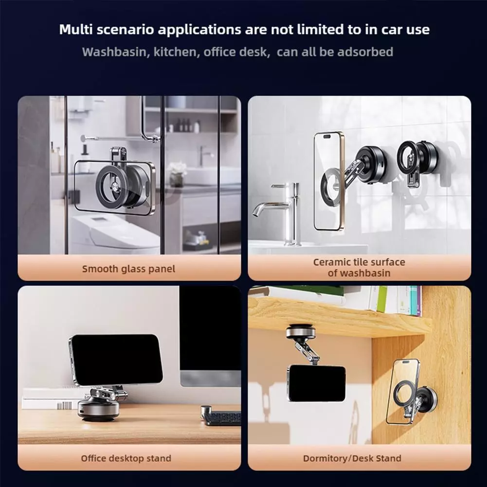 Vacuum Suction Magnetic Phone Holder X93 (Gray)