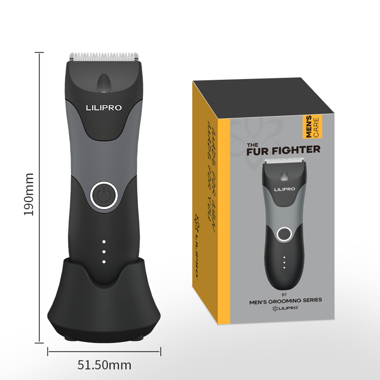 Waterproof Groin & Body Hair Trimmer with Replaceable Ceramic Blade B7 by LILIPRO