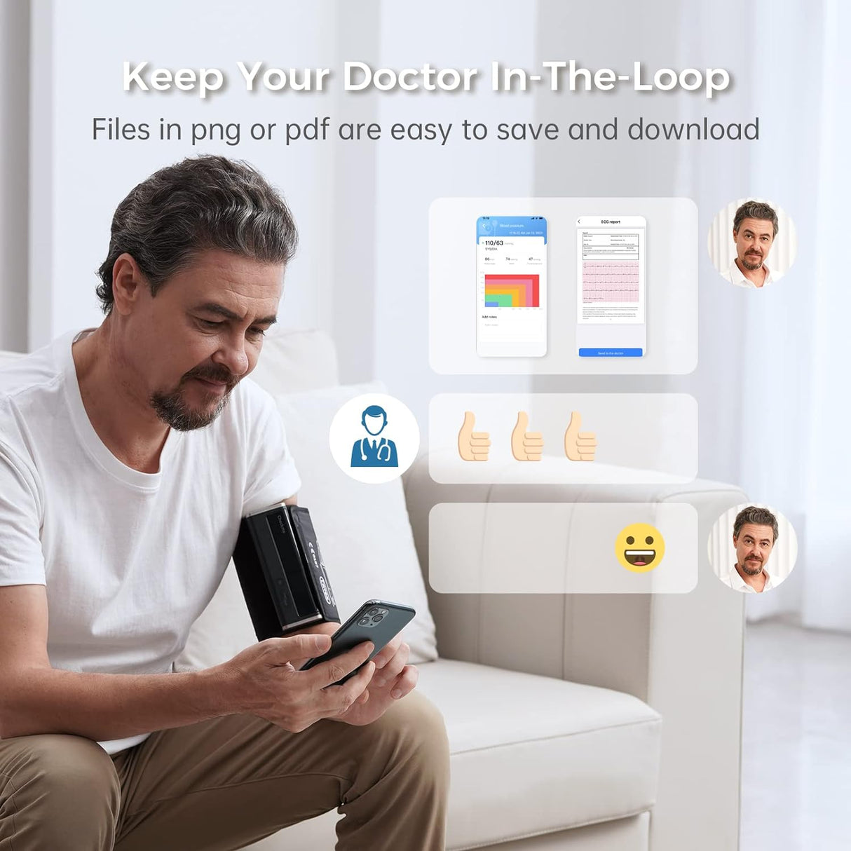 Wellue BP2 Connect Blood Pressure Monitor & Digital ECG Machine