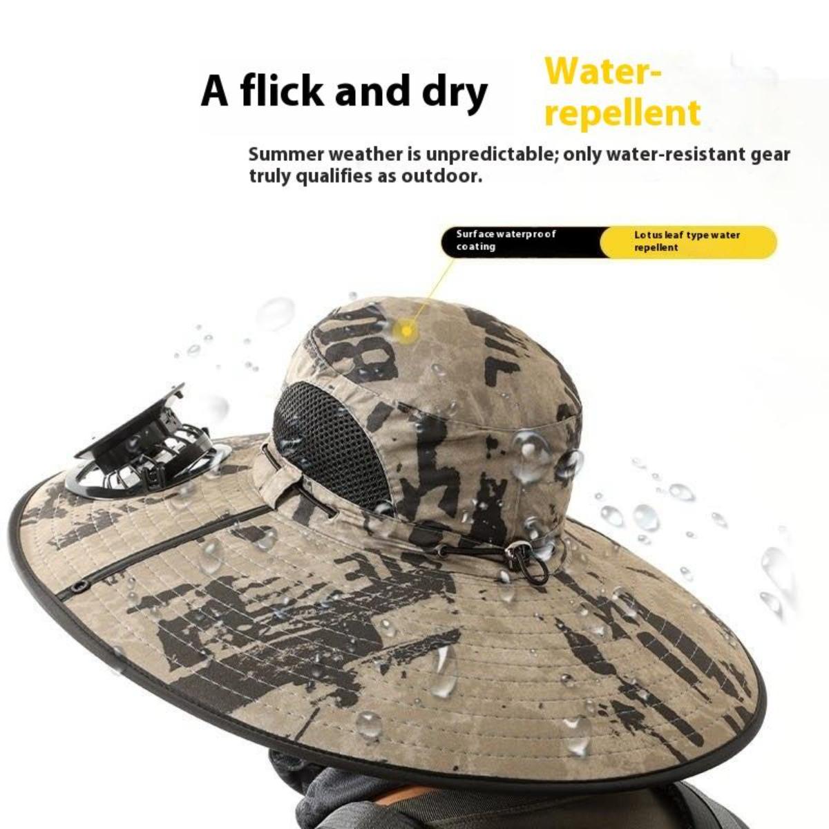 Solar Powered Dual-Fan Wide Brim Sun Hat