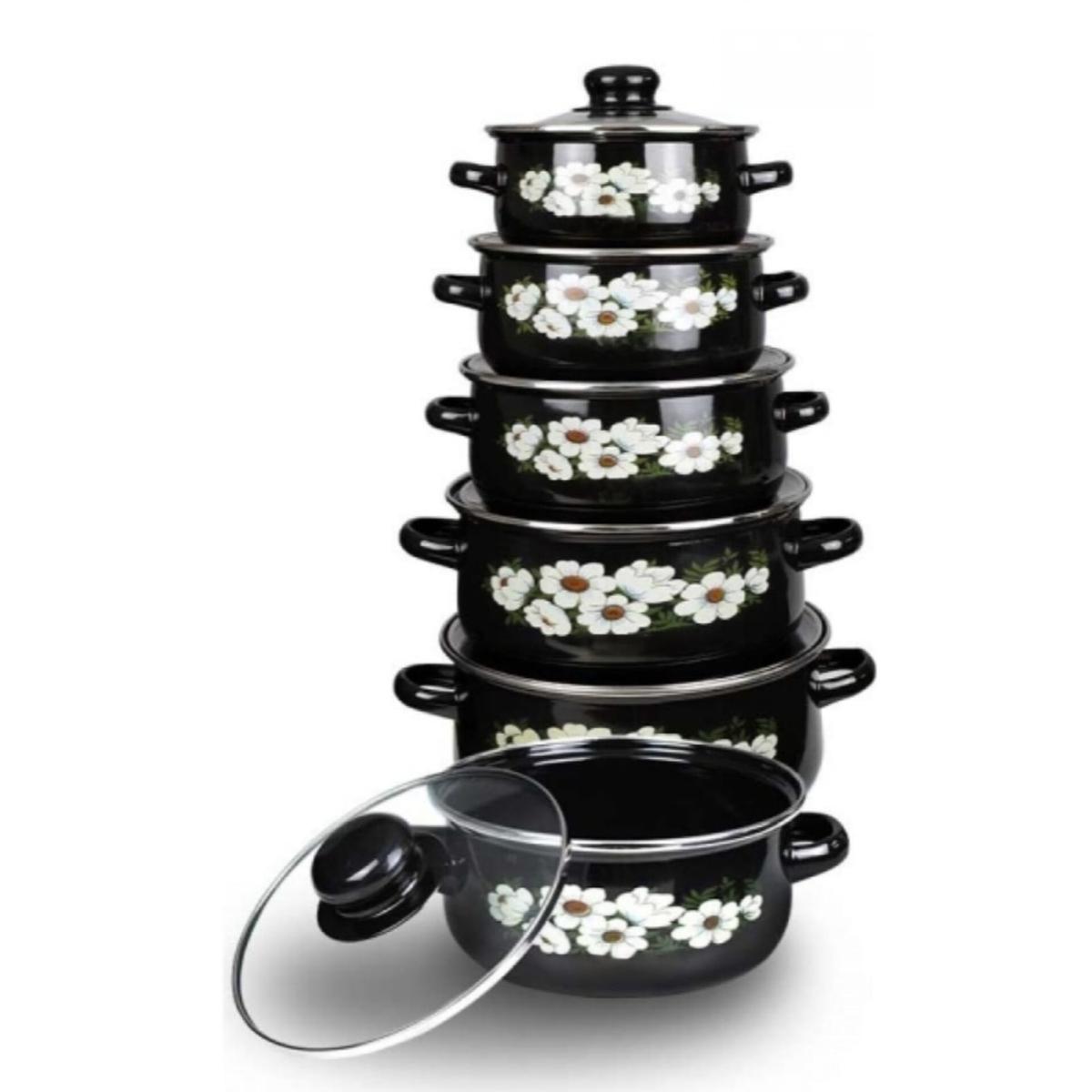 10-Piece Floral Enamel Casserole Set