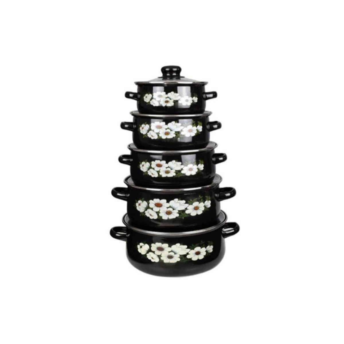 10-Piece Floral Enamel Casserole Set