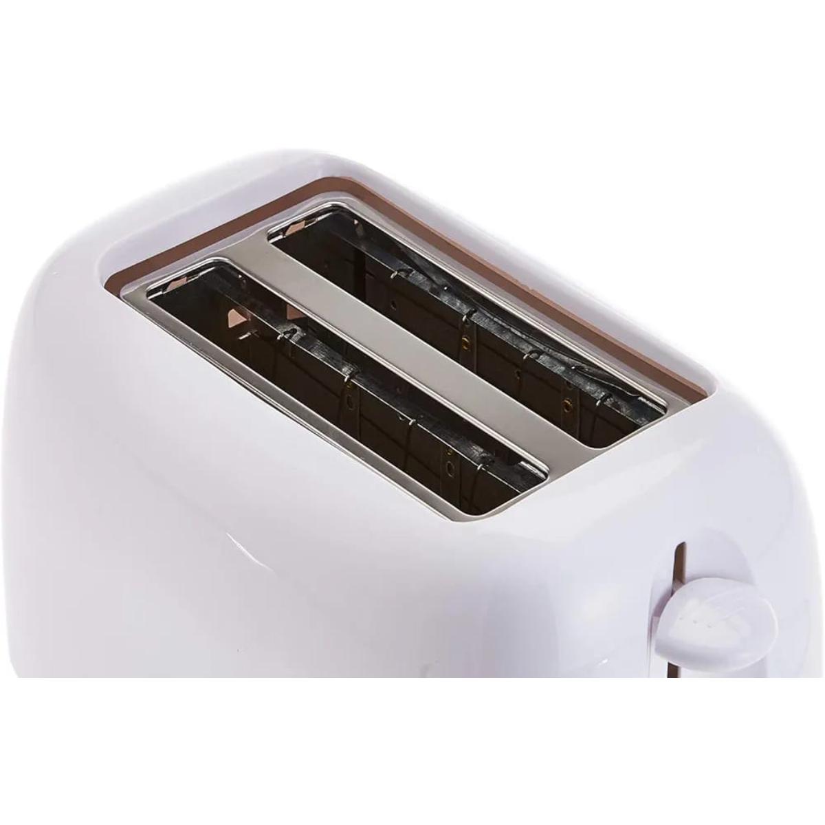 Compact 2-Slot Electric Bread Toaster, White