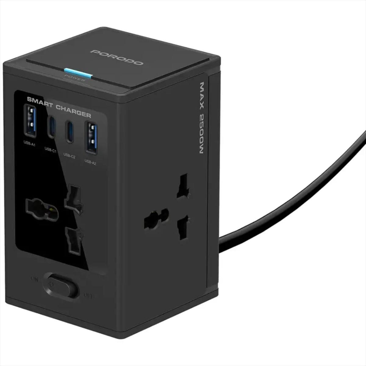 Porodo 4-Way Universal GaN Cube Adapter