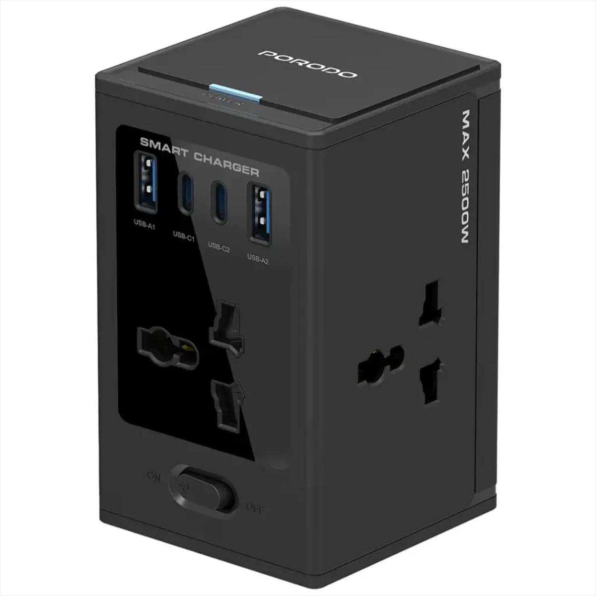 Porodo 4-Way Universal GaN Cube Adapter