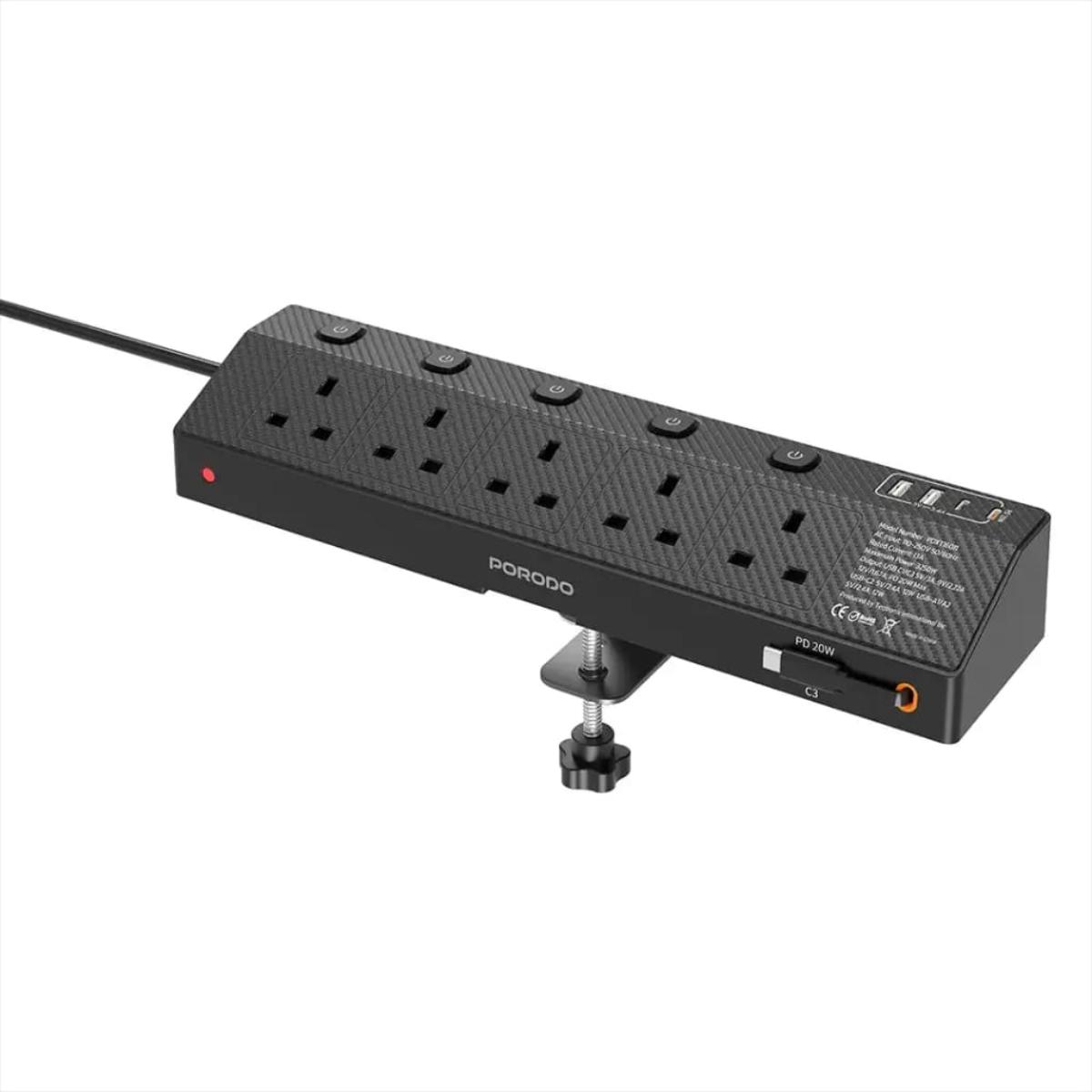 Porodo Voltguard Retractable Power Socket (20W PD)