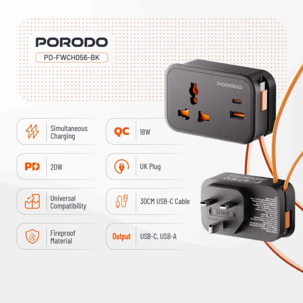 Porodo Universal Wall Sockets