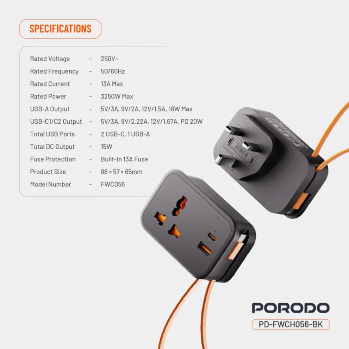 Porodo Universal Wall Sockets