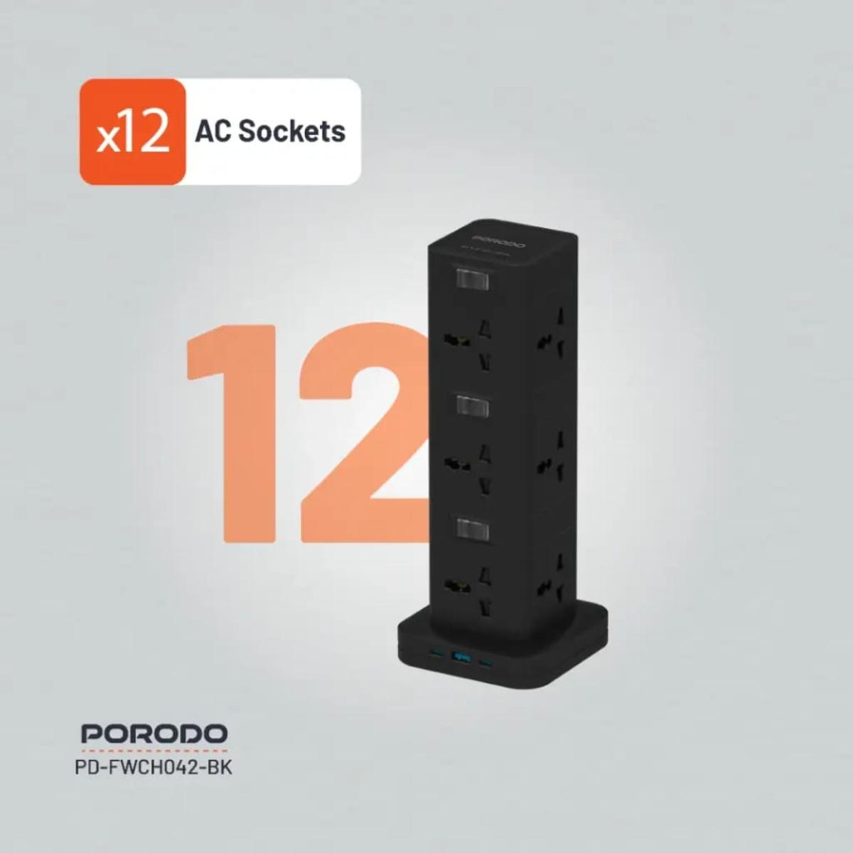 Porodo 12-Socket 3-Story Power Hub (2500W)