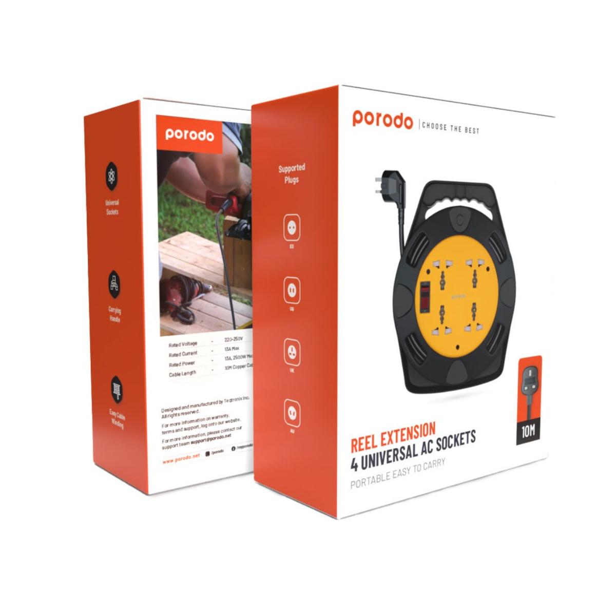 Porodo 4-Way Universal Extension Reel