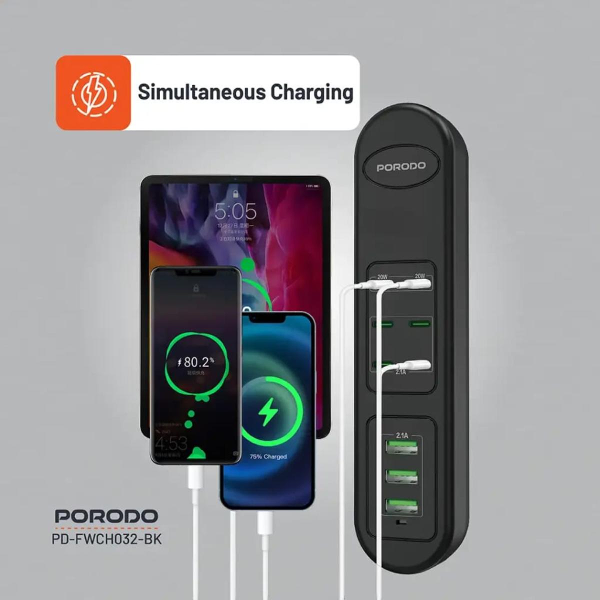 Porodo 50W Multi-Port USB Charging HUB