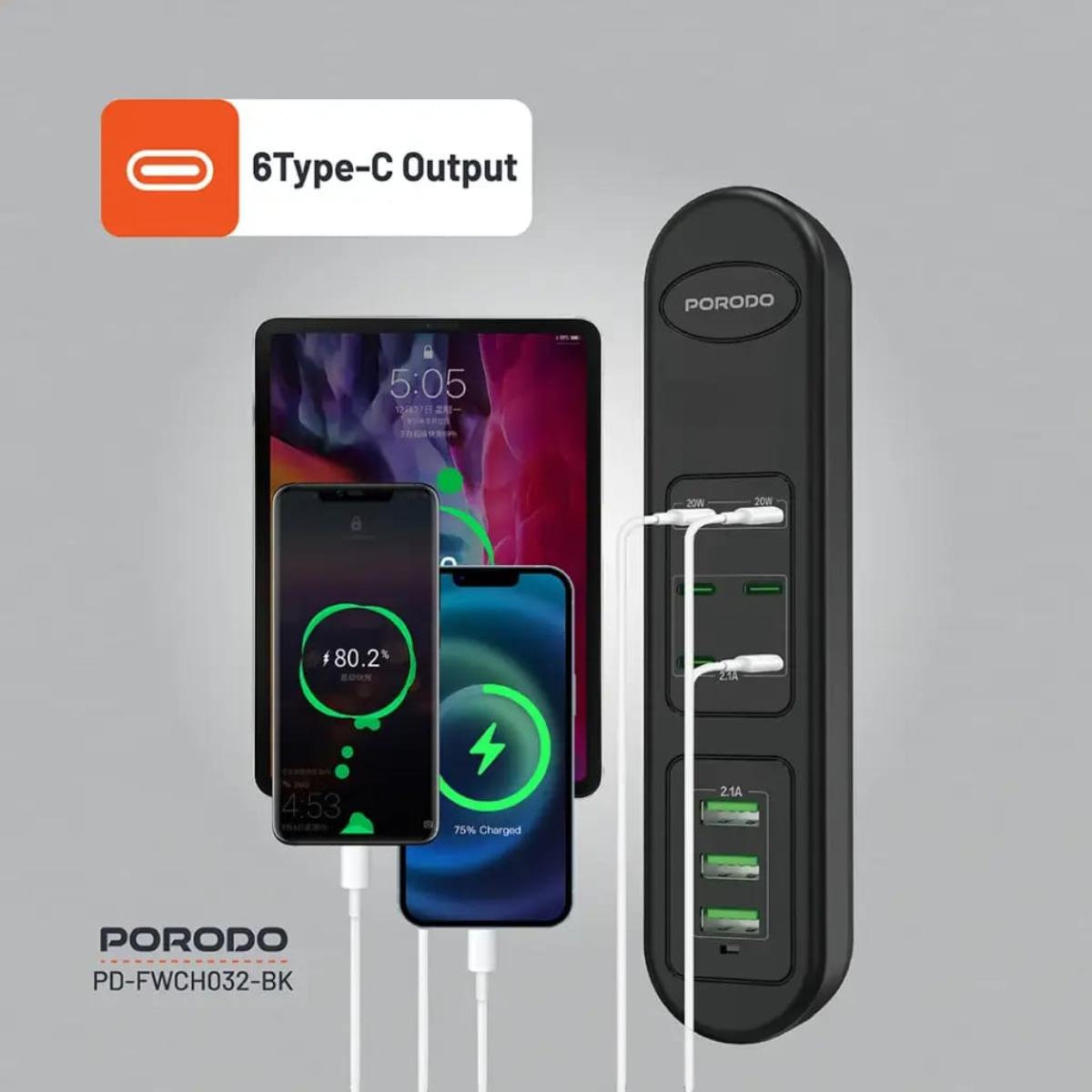 Porodo 50W Multi-Port USB Charging HUB