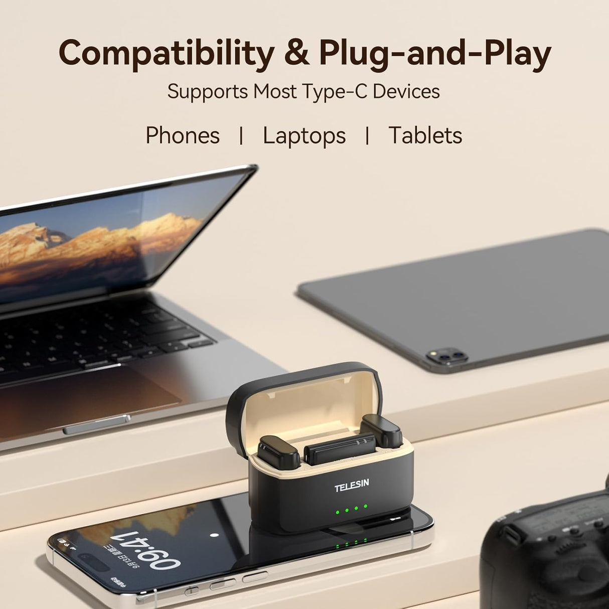 Wireless Lavalier Microphone by TELESIN