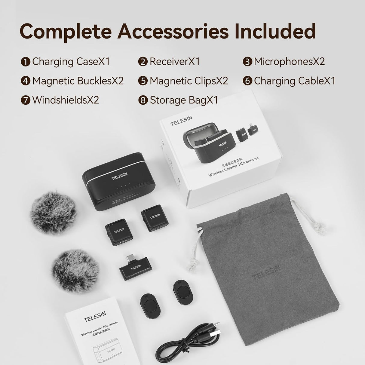 Wireless Lavalier Microphone by TELESIN
