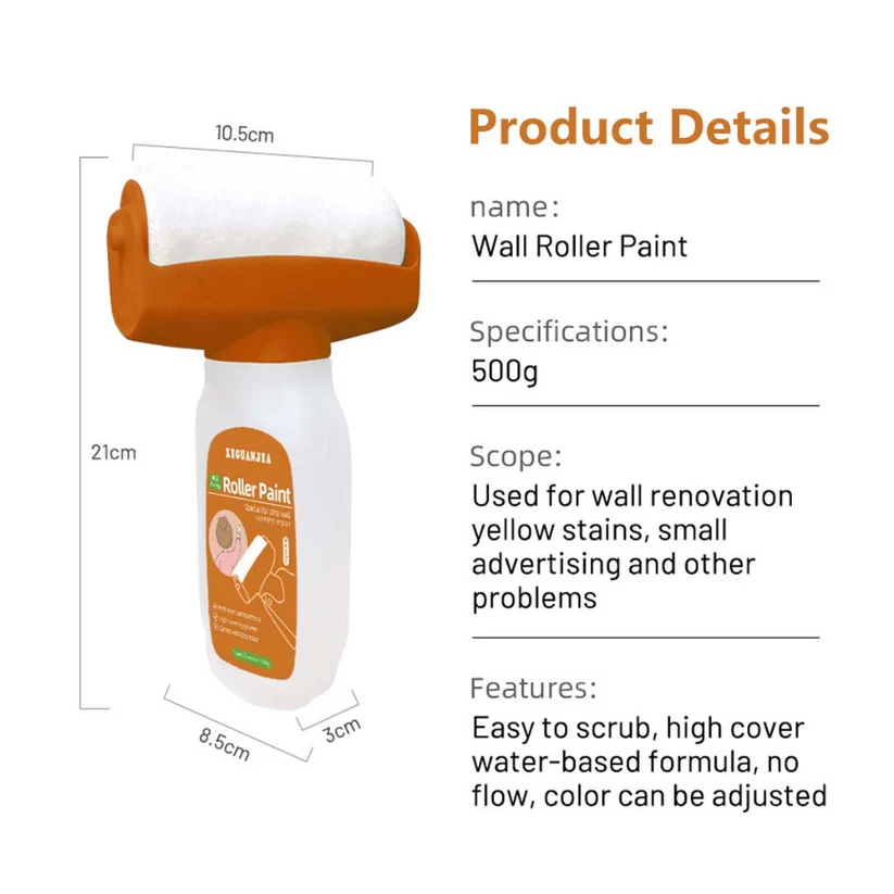 XIGUANJIA Wall Repair Roller Paint - Wall Facing Special for Dirty Wall Traceless Repair