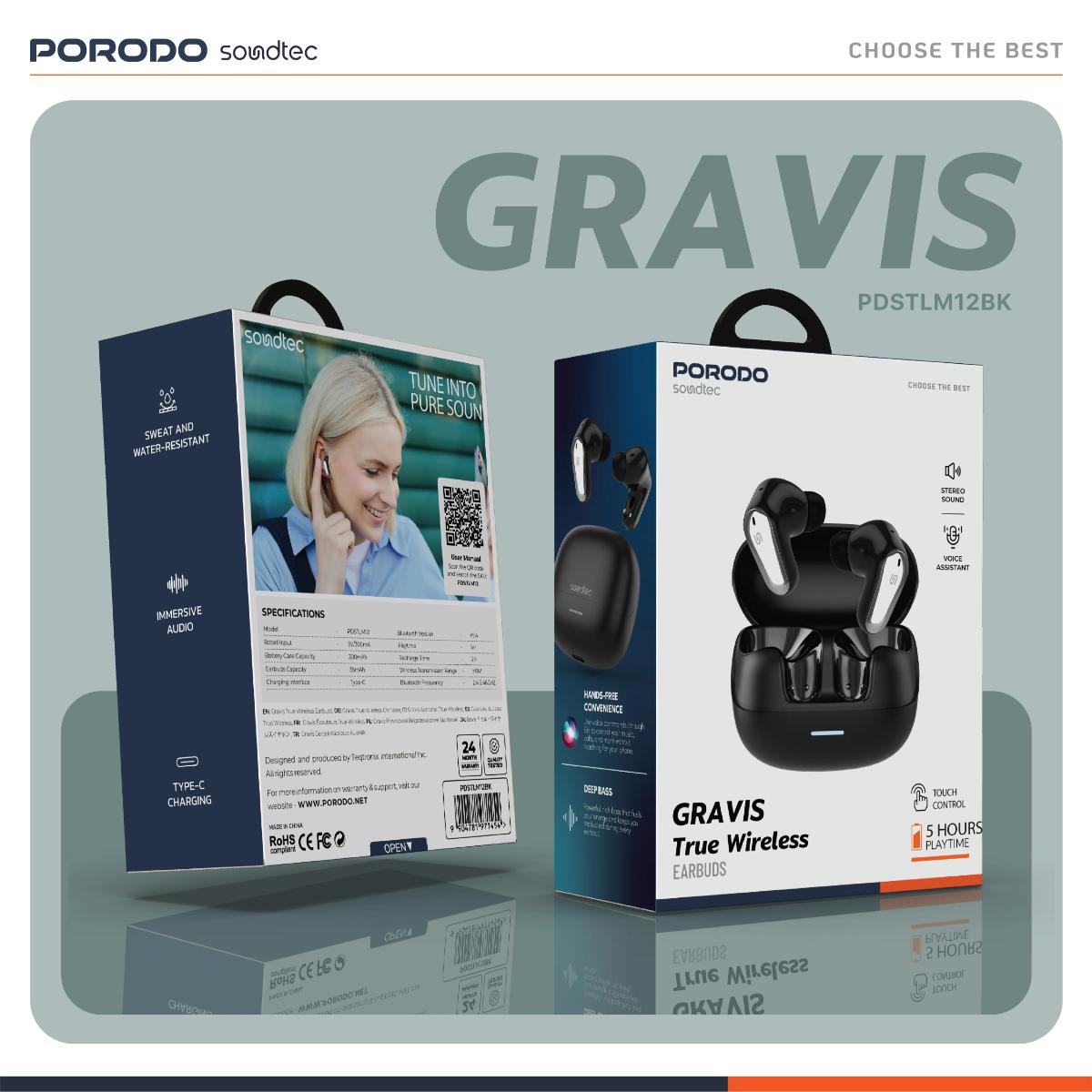 Porodo Soundtec Gravis True Wireless Earbuds