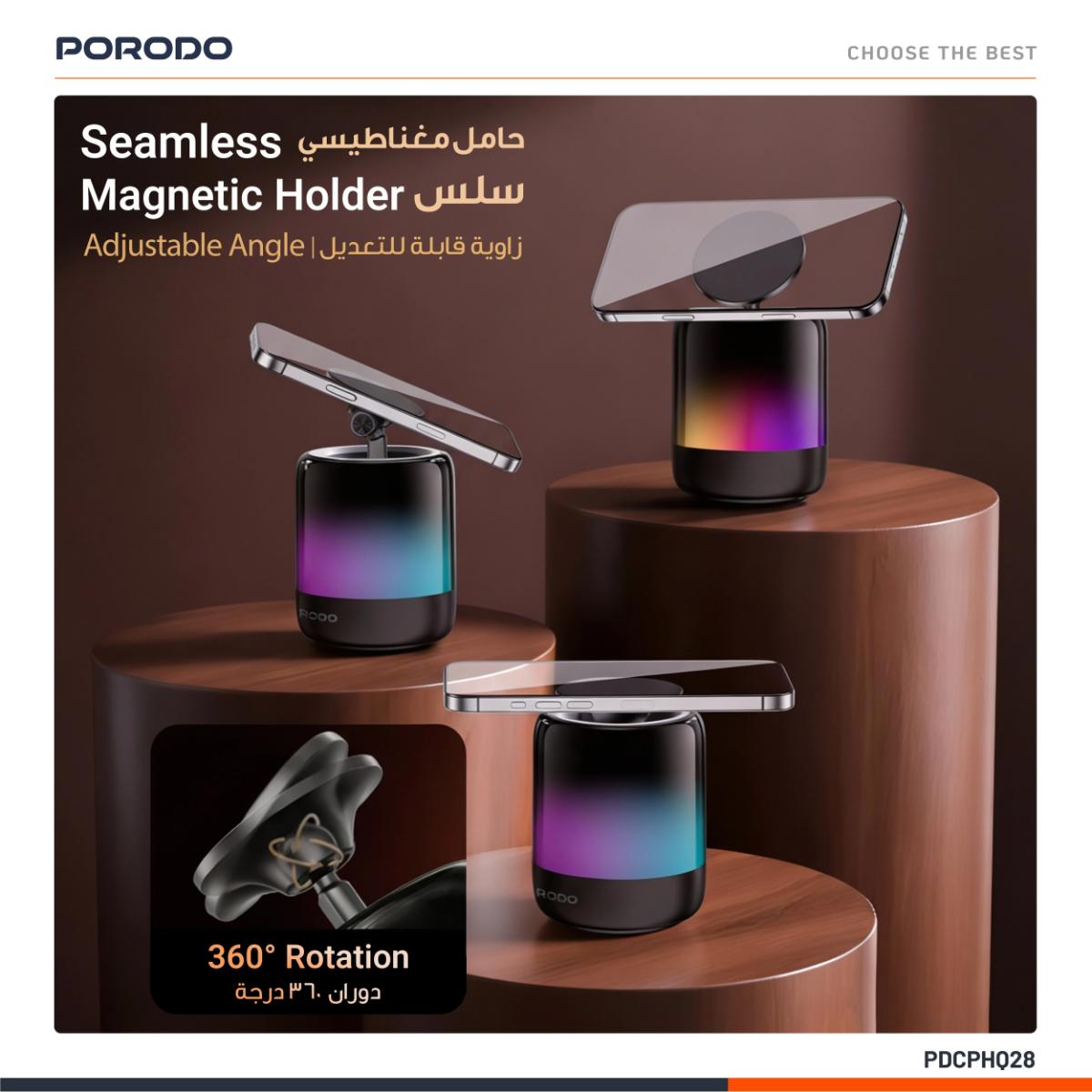 Porodo Syncglow Speaker & Phone Holder