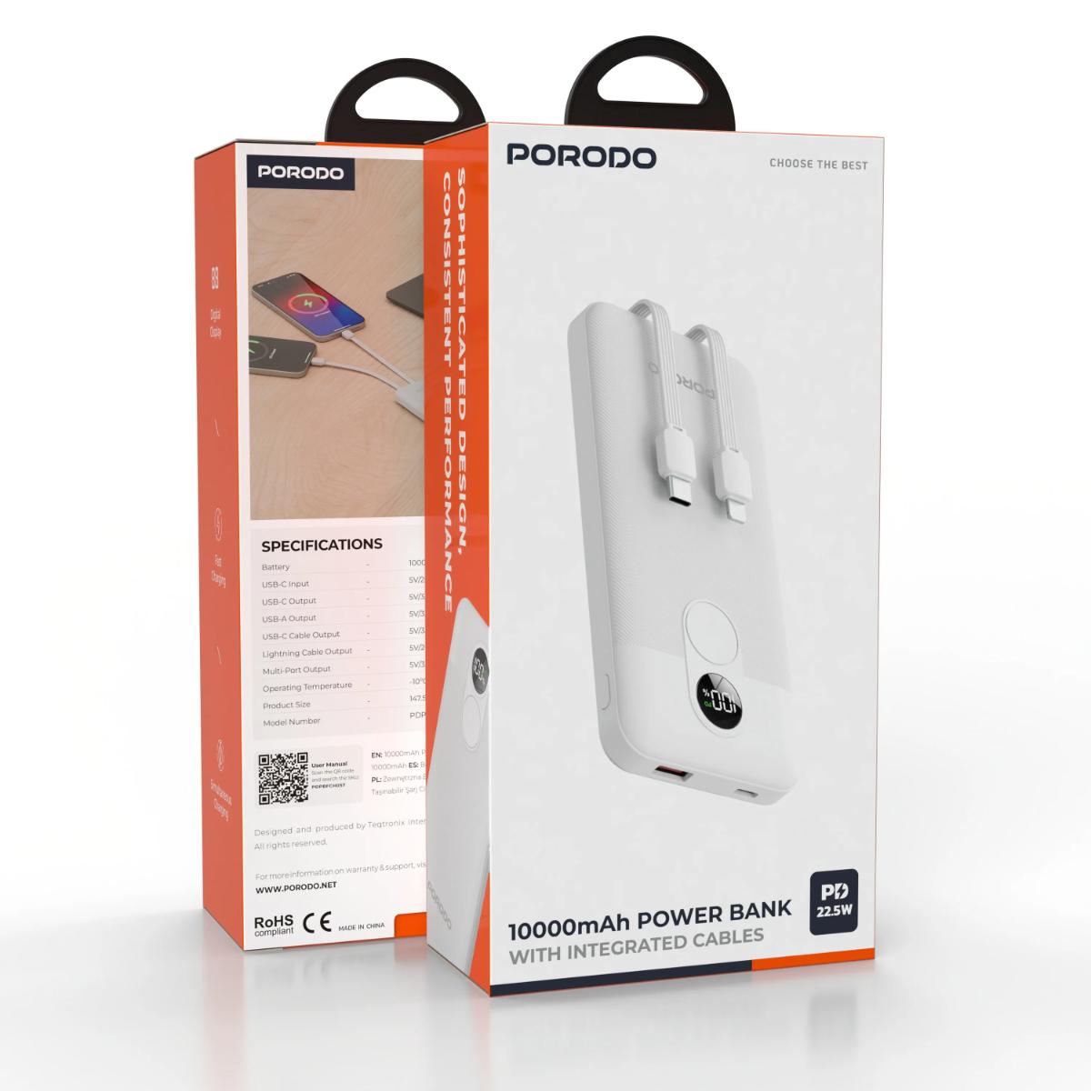 Porodo 10000mAh Digital Display Power Bank