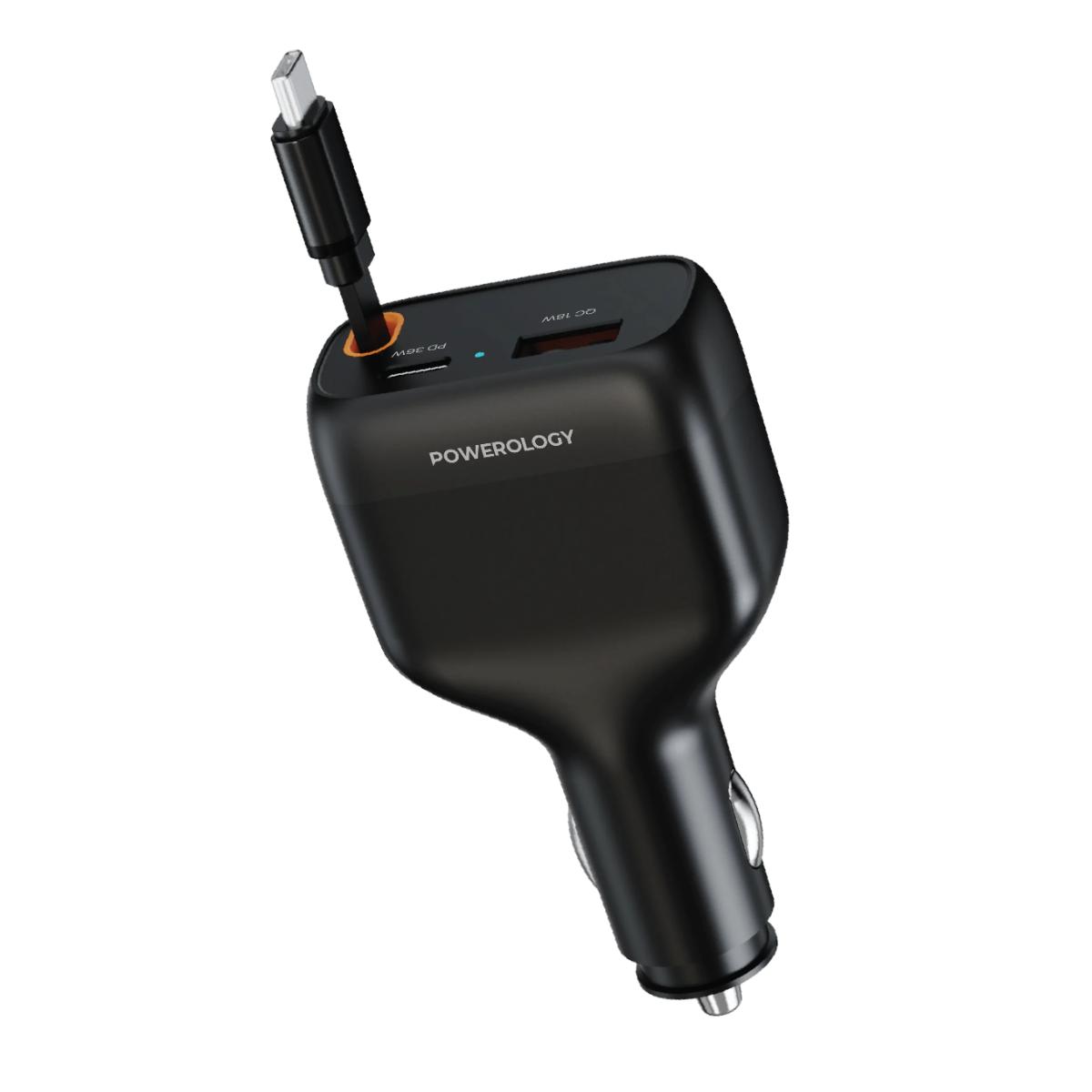 Powerology Cyber 81W Retractable Car Charger