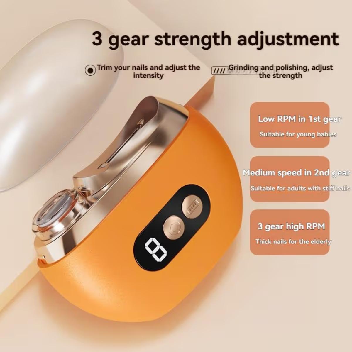 3-Speed Electric Nail Trimmer for Babies & Adults