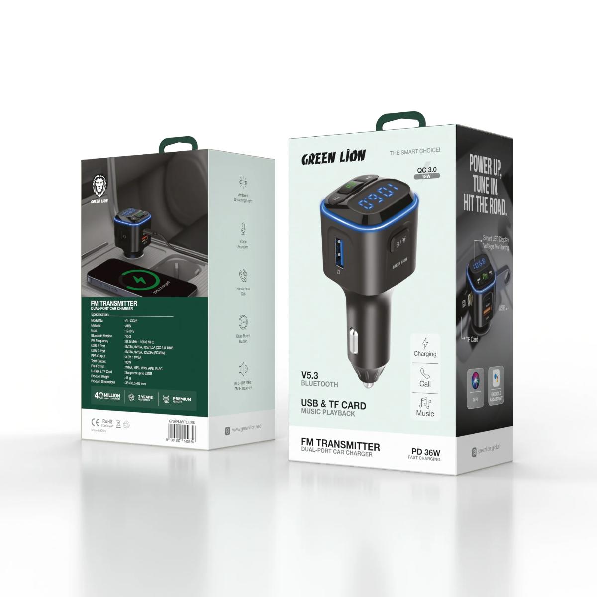 Green Lion 36W Dual-Port FM Transmitter
