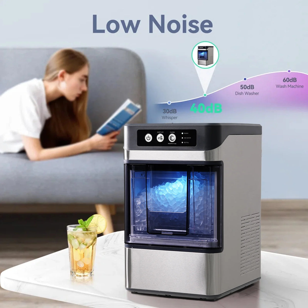 Automatic Countertop Ice Maker – Fast & Hygienic