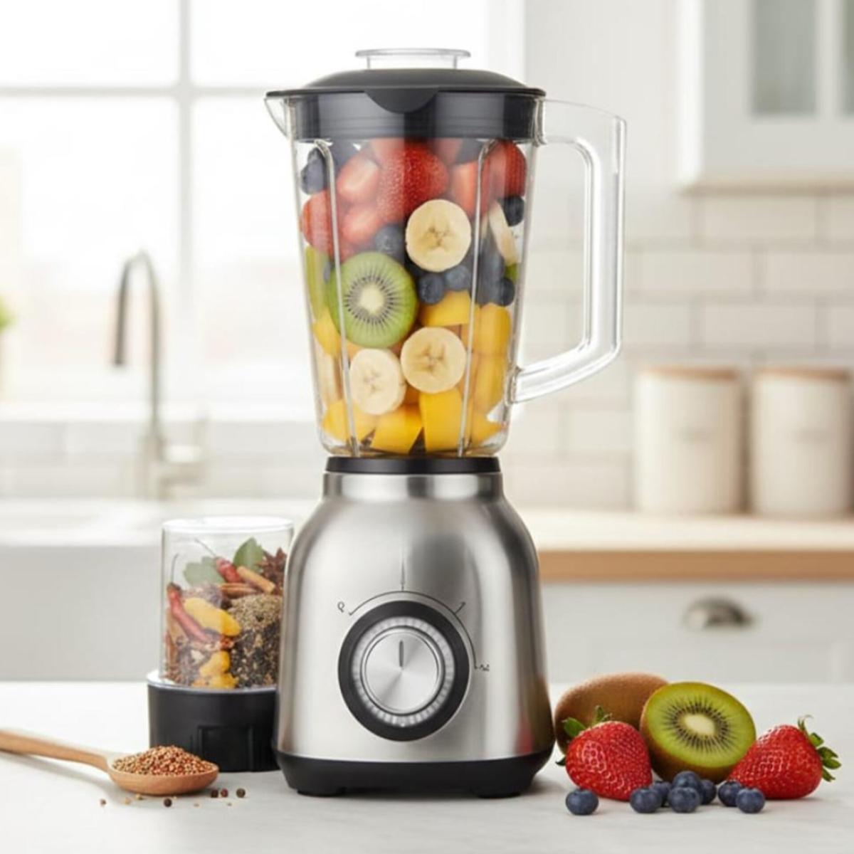 3-in-1 Multi-Speed Stainless Steel Blender