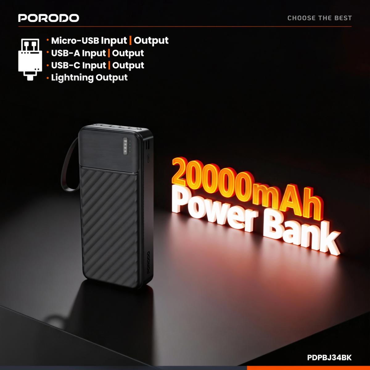 Porodo Piano 20000mAh Power Bank