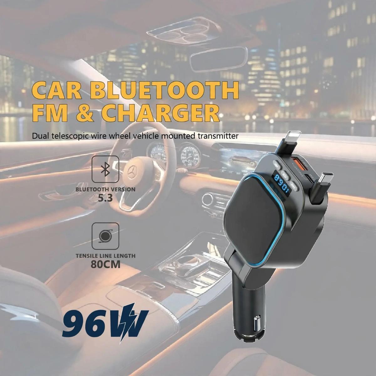 96W Car Bluetooth FM Transmitter