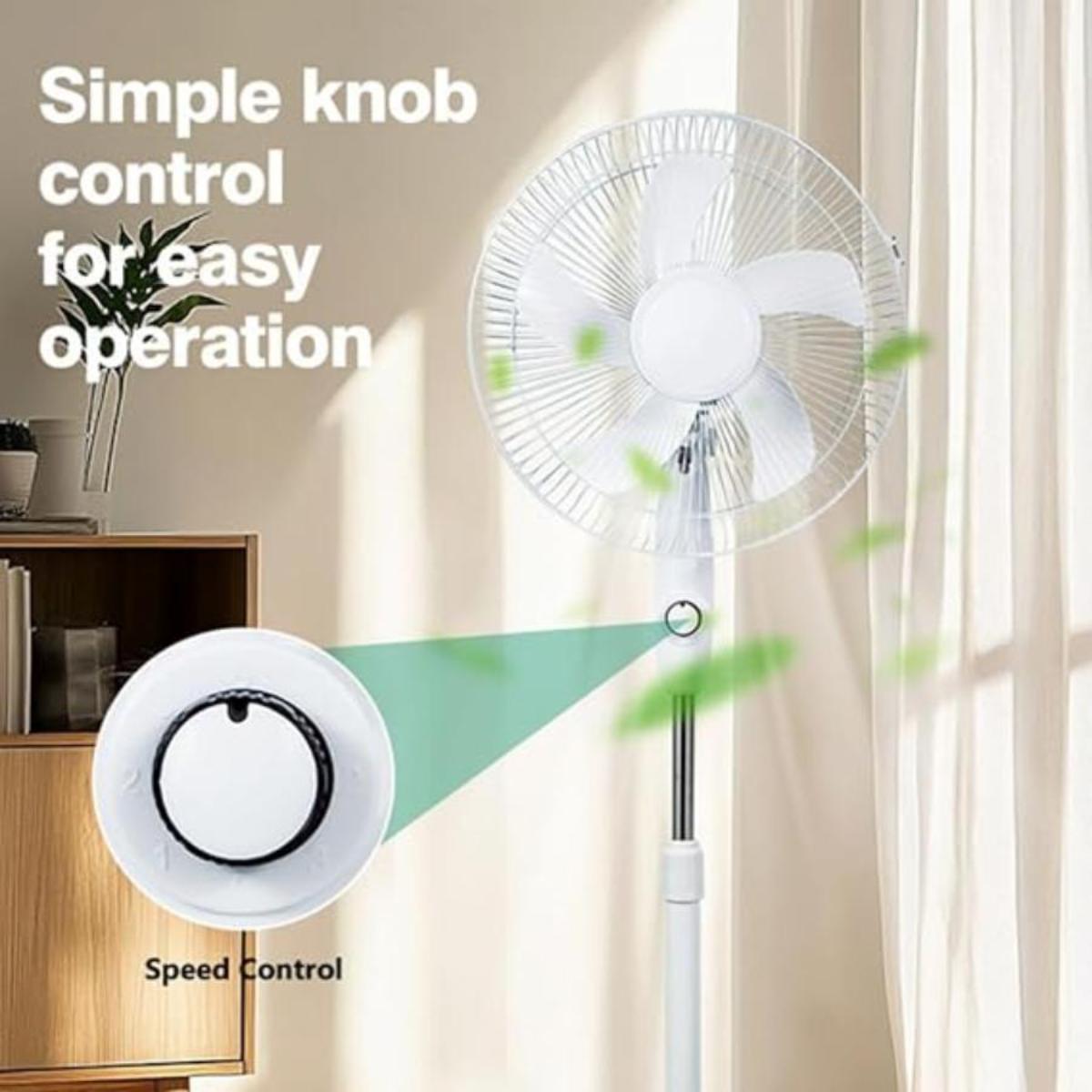 Solar Powered Standing Fan with Panel