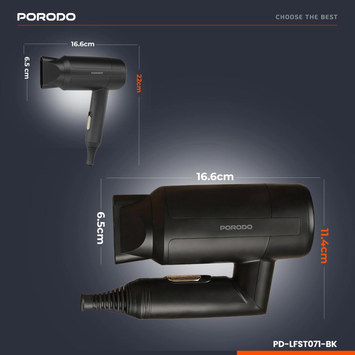 Porodo Lifestyle 1200W Foldable Hair Dryer