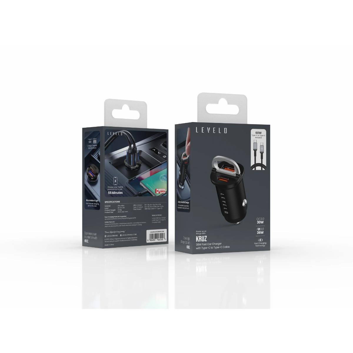 Levelo Kruz 38W Fast Car Charger