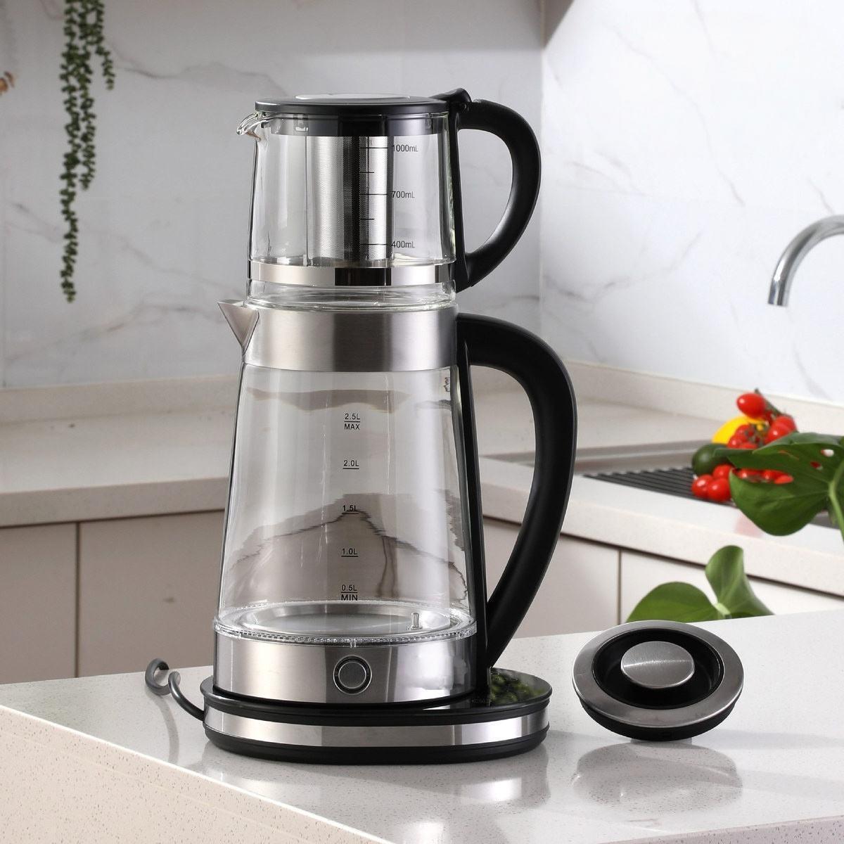 2-in-1 Glass Electric Tea Maker Kettle