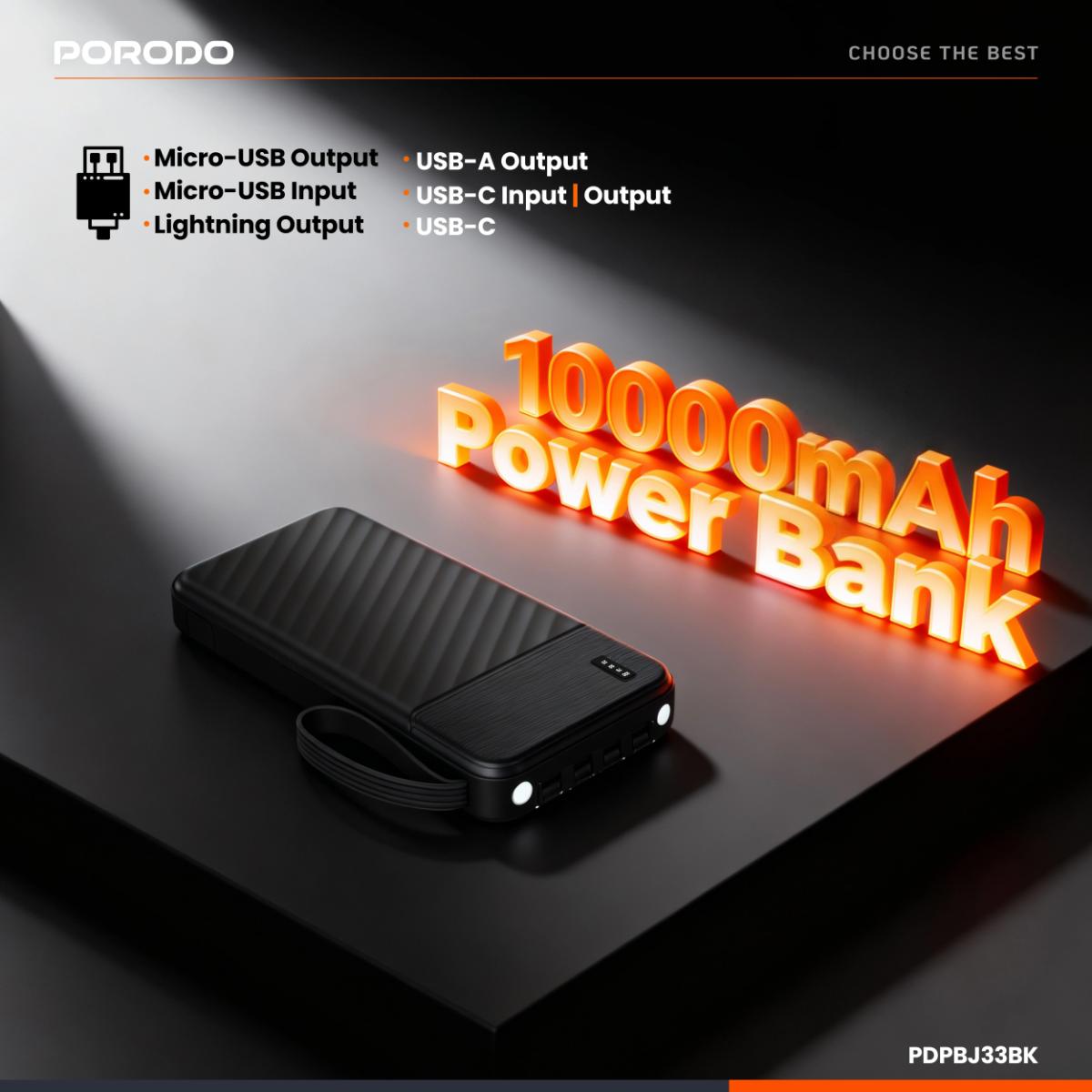 Porodo Piano 10000mAh Power Bank