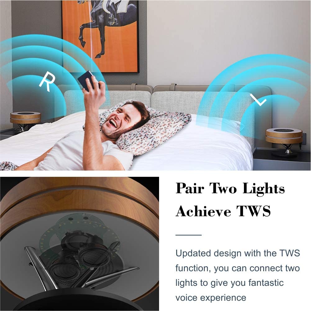 The Dawn Bedside Desk Lamp with Wireless charger and speaker