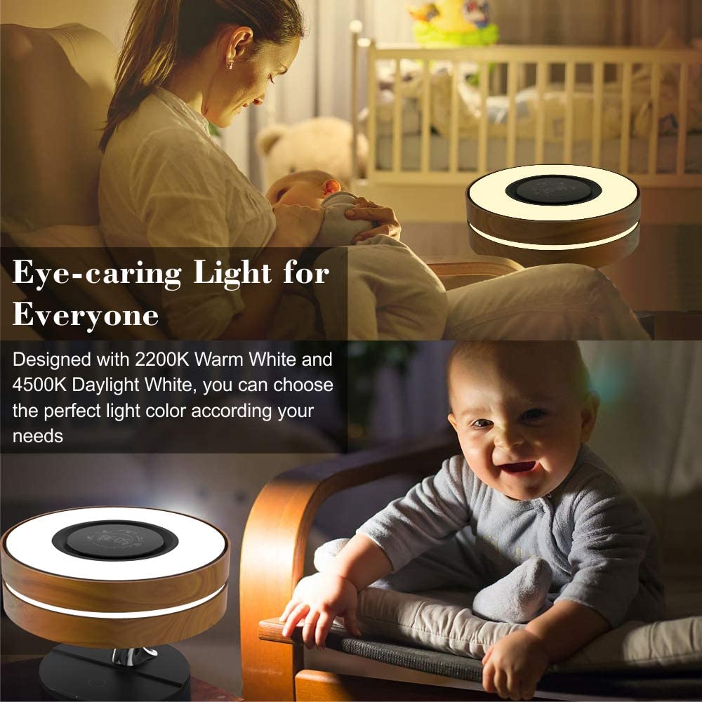 The Dawn Bedside Desk Lamp with Wireless charger and speaker