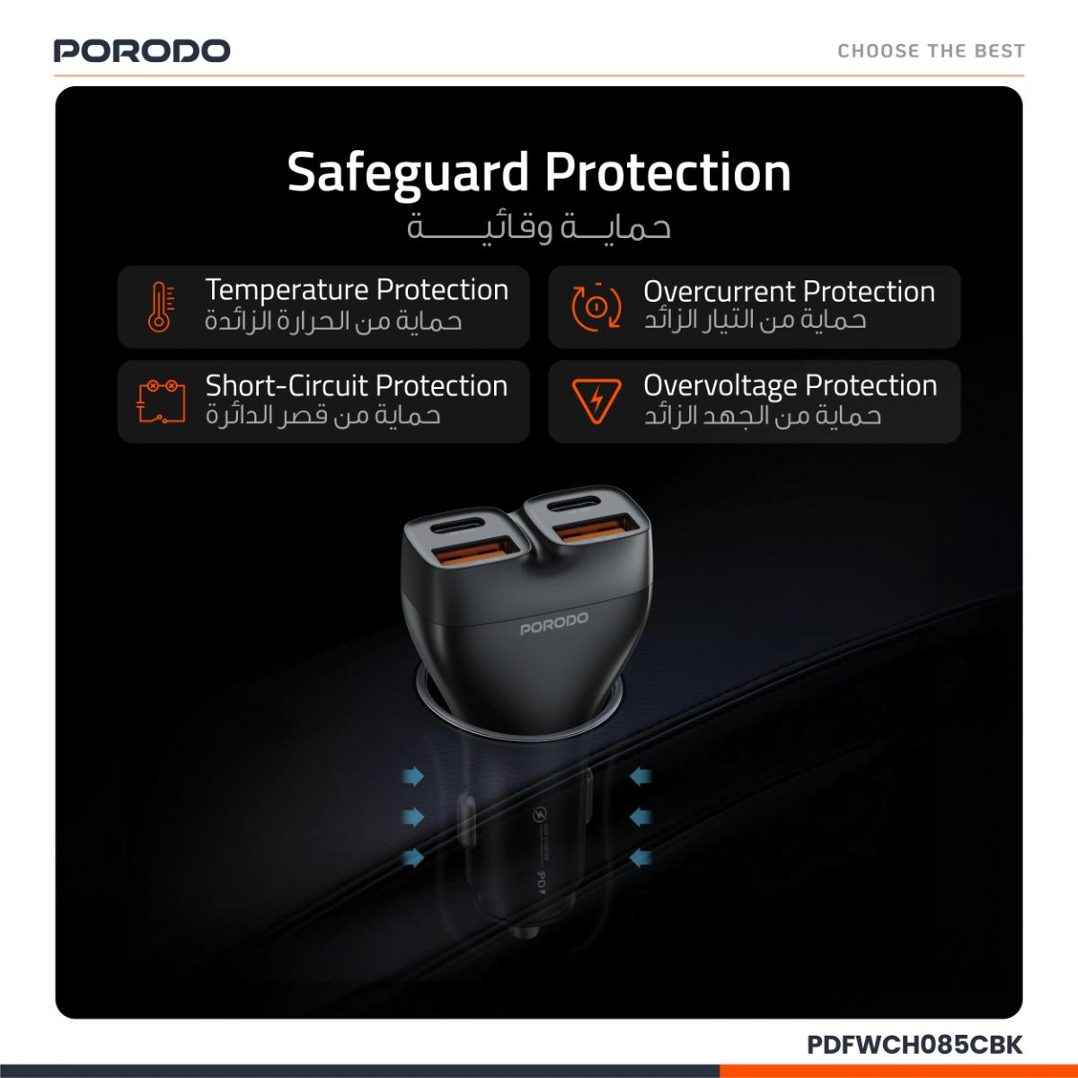 Porodo Car Charger USB-C To USB-C Cable