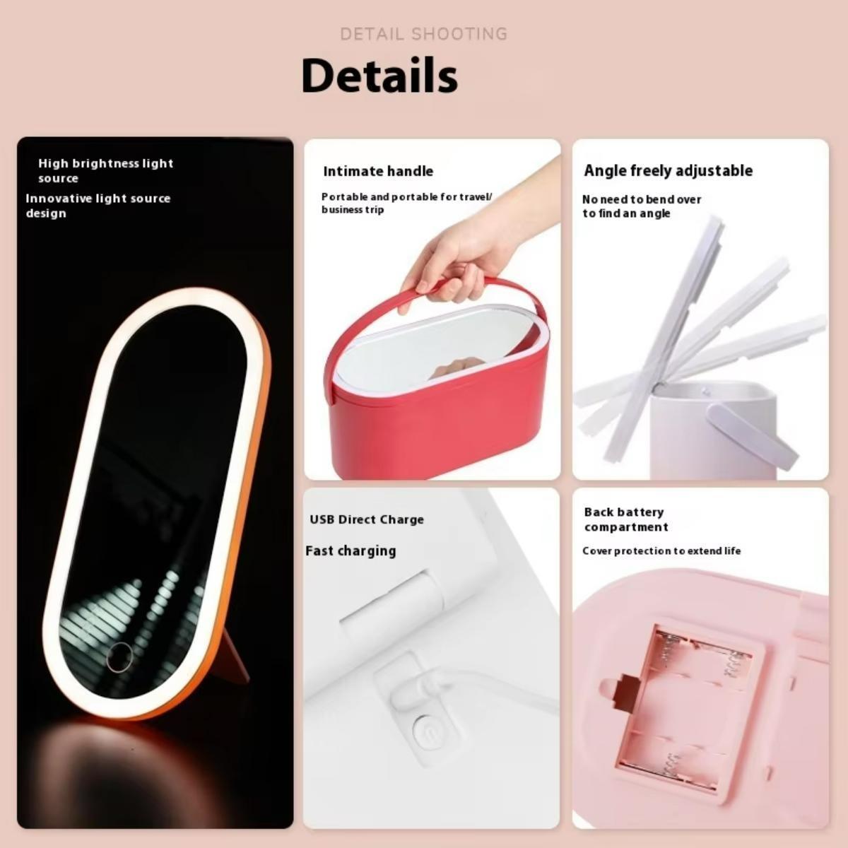 LED Makeup Mirror Organizer