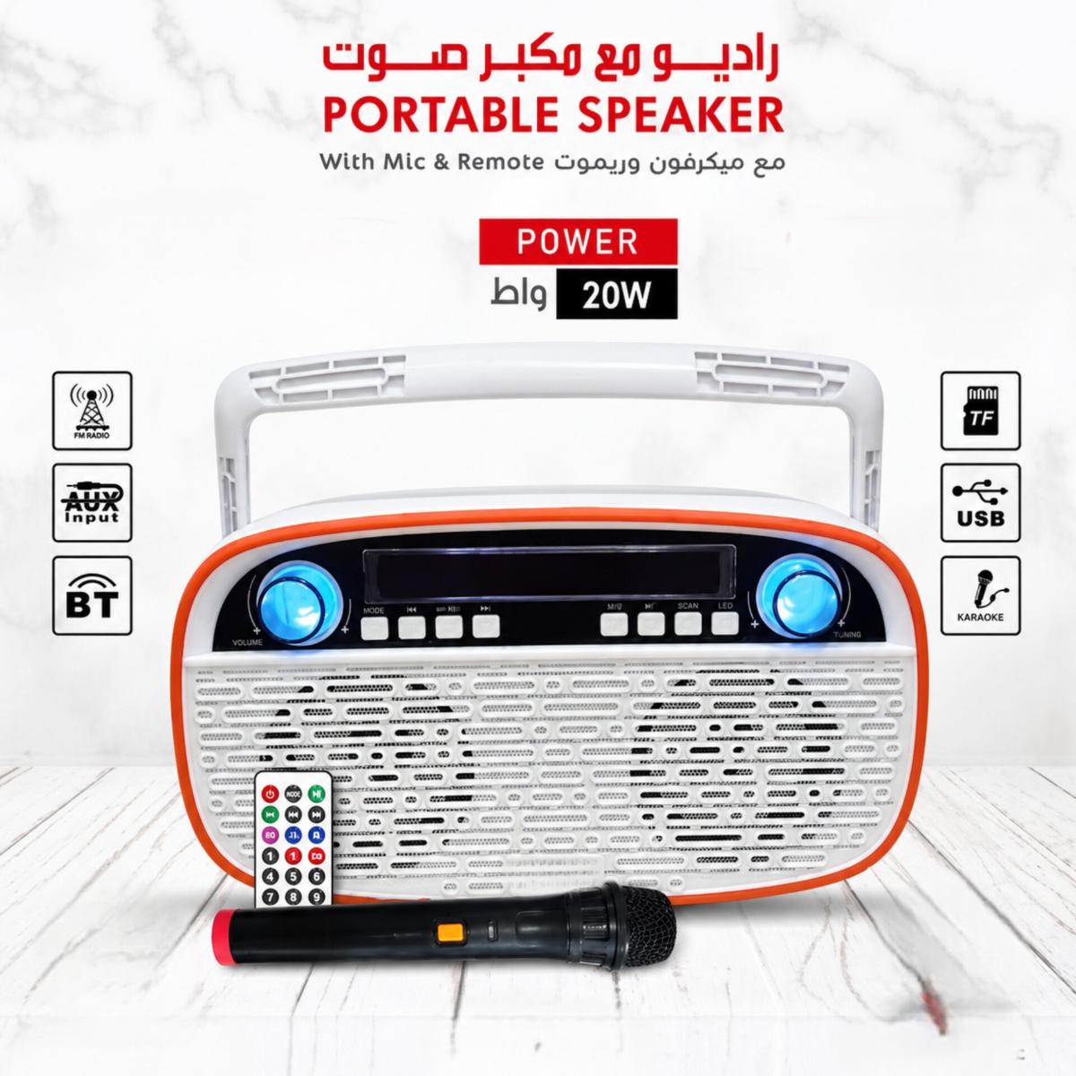 Portable 20W Bluetooth Speaker with FM Radio