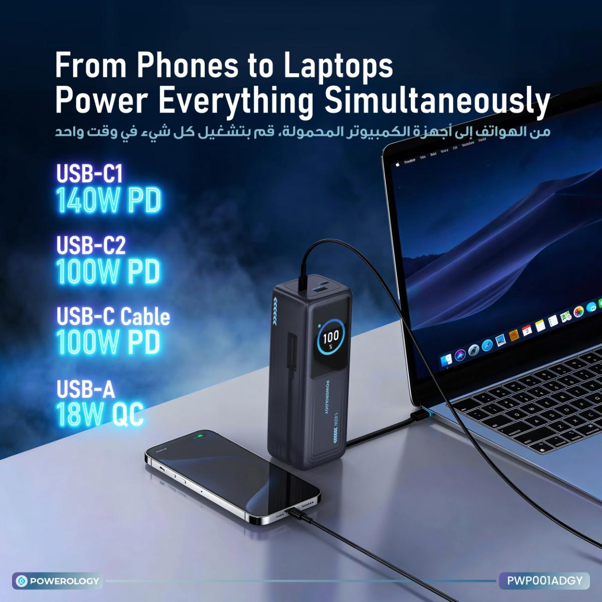Powerology Thunderamp 30000mAh Power Bank